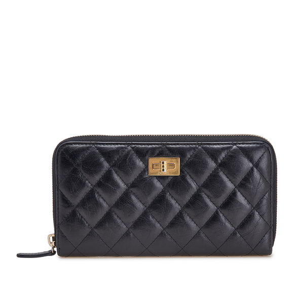 Pre-Loved Chanel Reissue 2.55 Quilted Aged Calfskin Zip Around Wallet - Picture 1 of 11